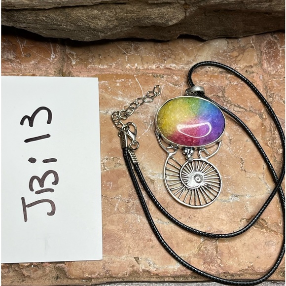 NEW Handmade Women's  Rainbow Solar Quartz Silver Plated Necklace - Picture 7 of 11